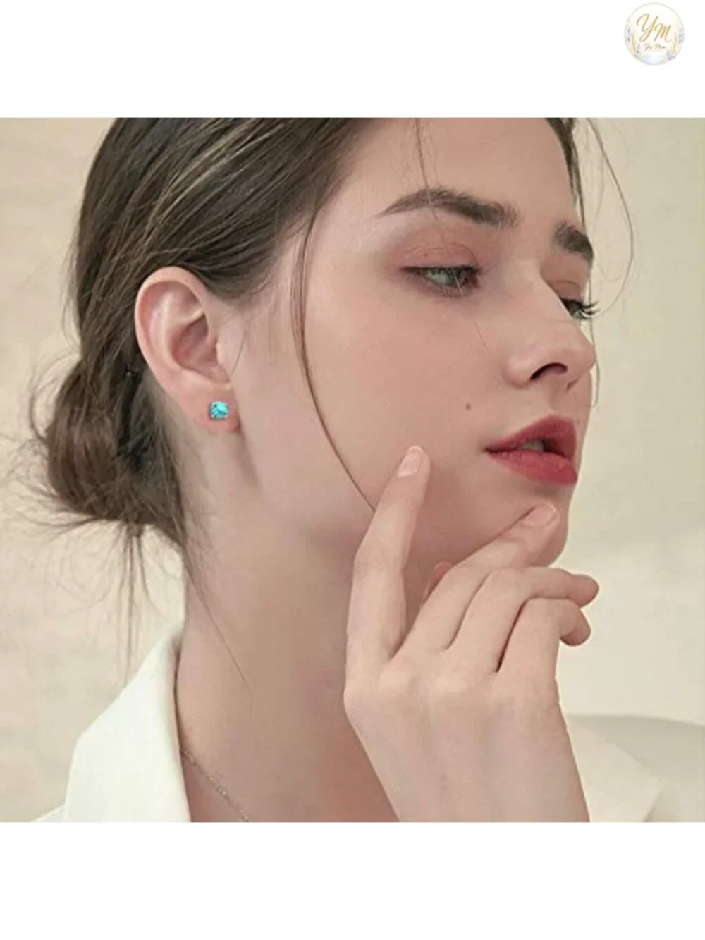 925 Sterling Silver Turquoise Stud Earrings Screw Back Tiny Round Earrings Gift
